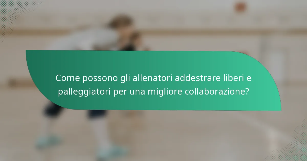 Come possono gli allenatori addestrare liberi e palleggiatori per una migliore collaborazione?