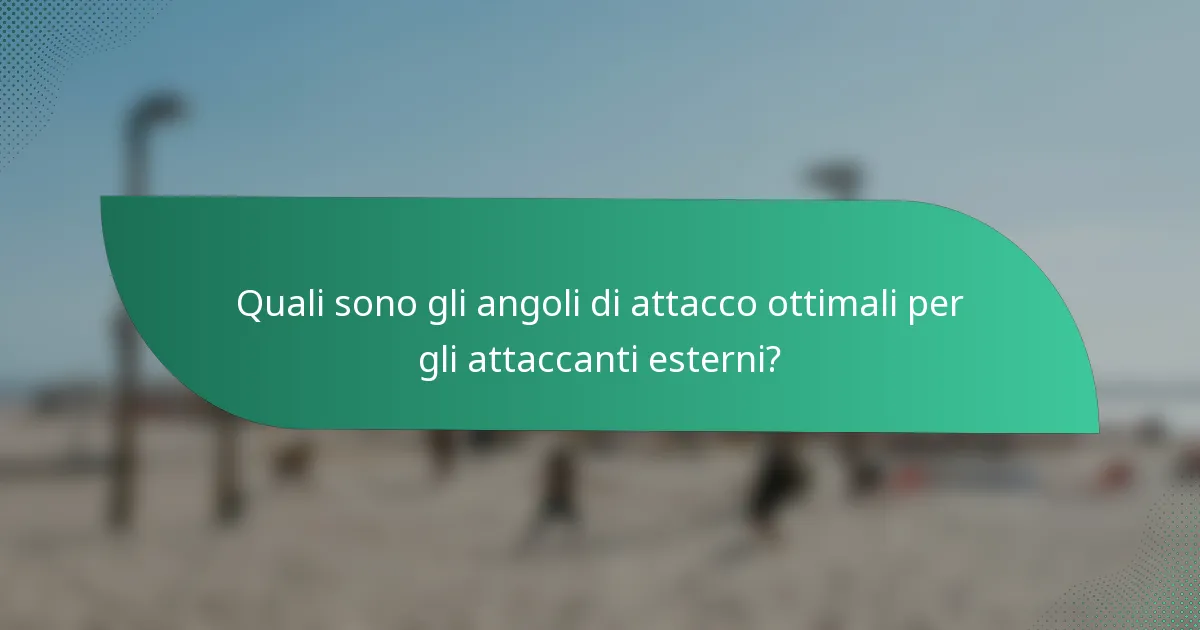 Quali sono gli angoli di attacco ottimali per gli attaccanti esterni?